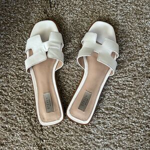 Steven By Steve Madden White Slide Sandals